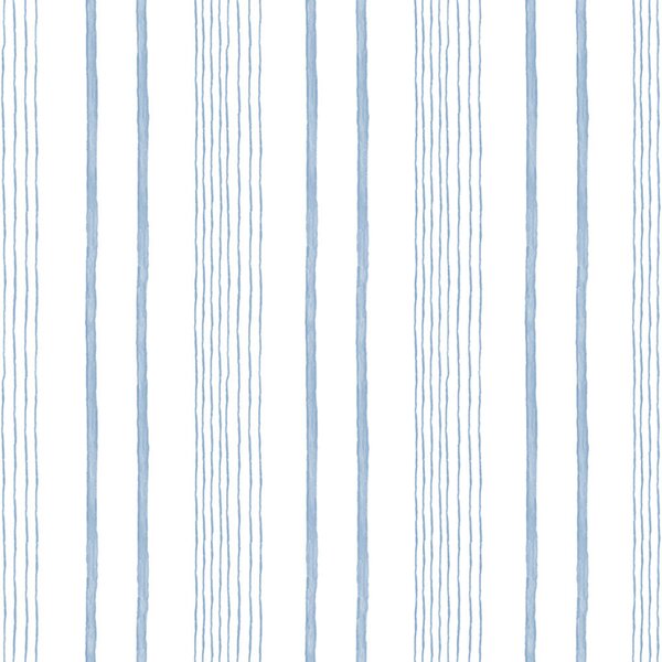 Vliesová bílá tapeta s modrými pruhy, proužky - M33311, My Kingdom, Ugépa