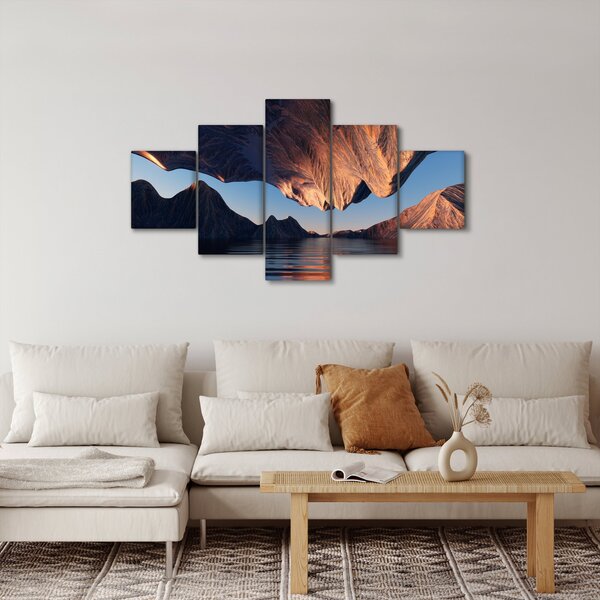 Obraz - 3D útesy (125x70 cm)