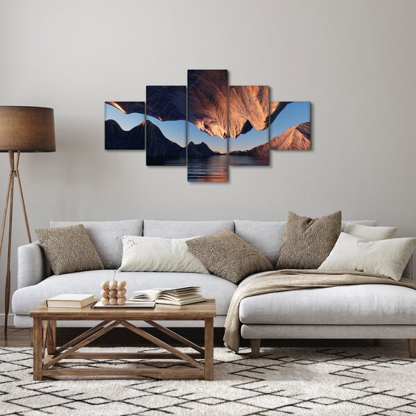 Obraz - 3D útesy (125x70 cm)