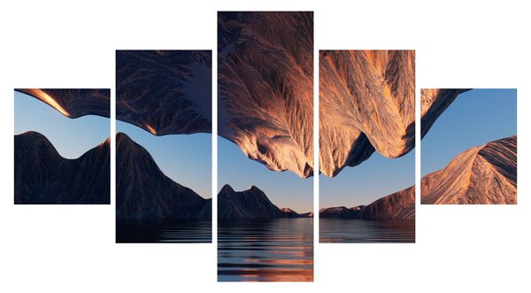 Obraz - 3D útesy (125x70 cm)