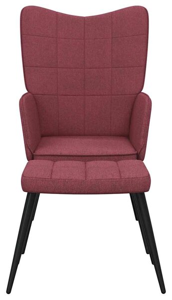Relaxační židle se stoličkou vínová textil 327960