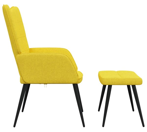 Relaxační židle se stoličkou hořčicová textil 327959