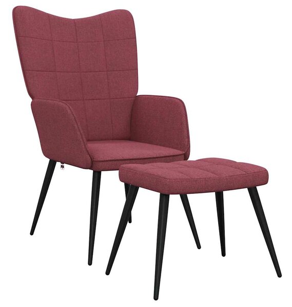Relaxační židle se stoličkou vínová textil 327960