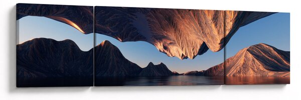 Obraz - 3D útesy (170x50 cm)