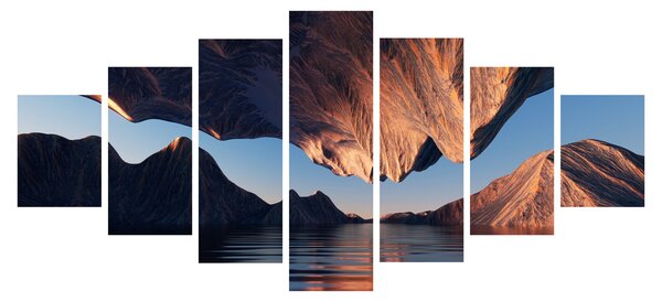 Obraz - 3D útesy (210x100 cm)