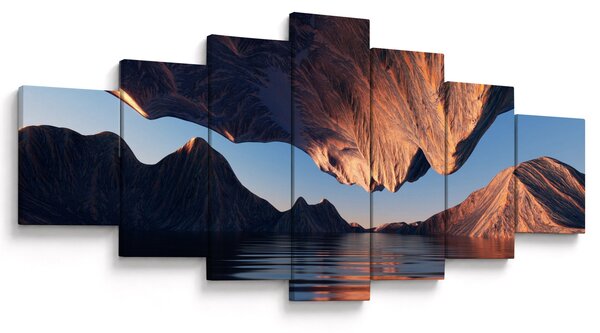 Obraz - 3D útesy (210x100 cm)