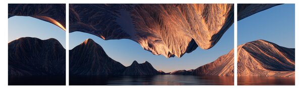 Obraz - 3D útesy (170x50 cm)