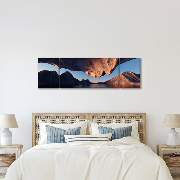 Obraz - 3D útesy (170x50 cm)