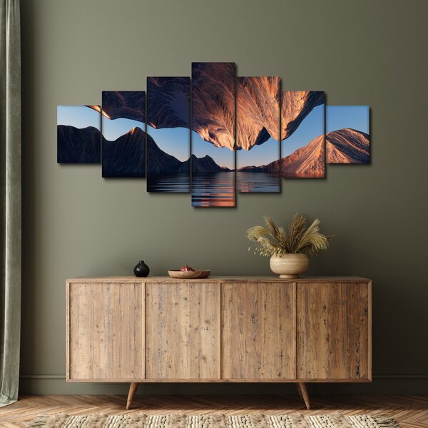 Obraz - 3D útesy (210x100 cm)