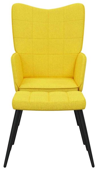 Relaxační židle se stoličkou hořčicová textil 327959