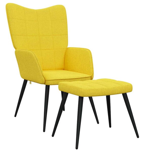 Relaxační židle se stoličkou hořčicová textil 327959