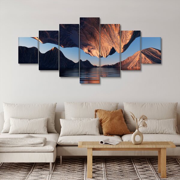 Obraz - 3D útesy (210x100 cm)