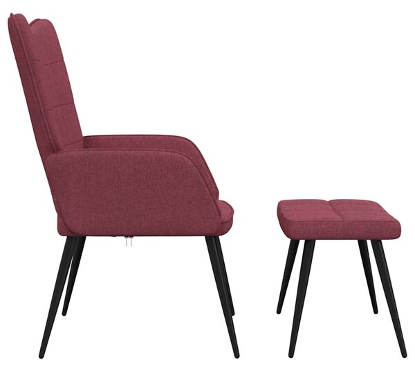 Relaxační židle se stoličkou vínová textil 327960