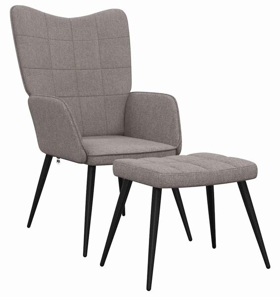Relaxační židle se stoličkou taupe textil 327961