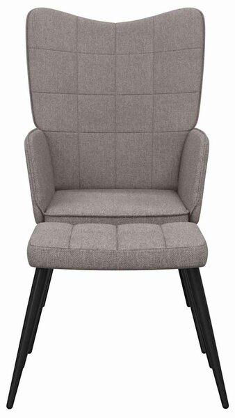 Relaxační židle se stoličkou taupe textil 327961