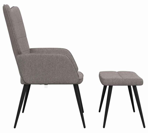Relaxační židle se stoličkou taupe textil 327961