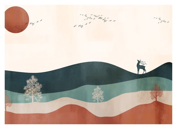 Obraz - Ilustrovaná krajina (70x50 cm)