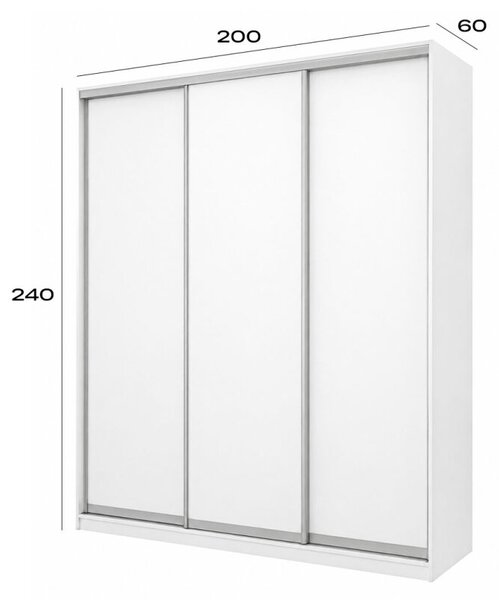 Skříň 3D 2000x2400x600, 3 DTD, bílá AL