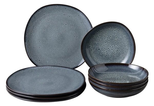 Villeroy&Boch Sada kameninových talířů Lave Gris, 8 ks
