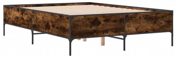 Rám postele kouřový dub 120 x 190 cm kompozitní dřevo a kov 3279819