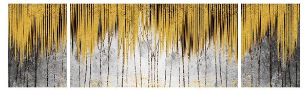Obraz - Zlaté čáry (170x50 cm)