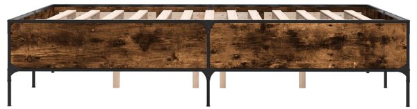 Rám postele kouřový dub 120 x 190 cm kompozitní dřevo a kov 3279819
