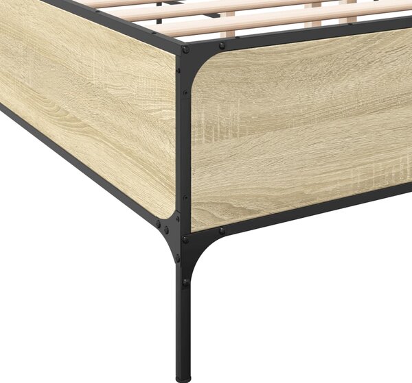 Rám postele dub sonoma 120 x 190 cm kompozitní dřevo a kov 3279818