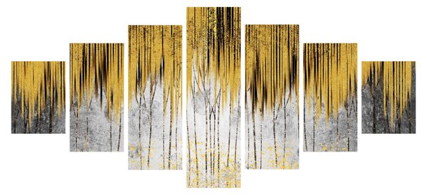 Obraz - Zlaté čáry (210x100 cm)