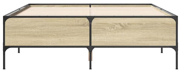 Rám postele dub sonoma 120 x 200 cm kompozitní dřevo a kov 3279803