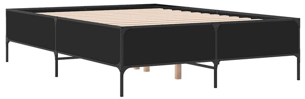 Rám postele černý 120 x 200 cm kompozitní dřevo a kov 3279802