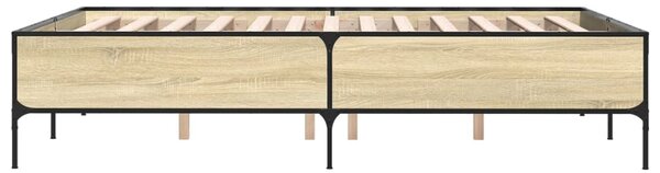 Rám postele dub sonoma 120 x 190 cm kompozitní dřevo a kov 3279818