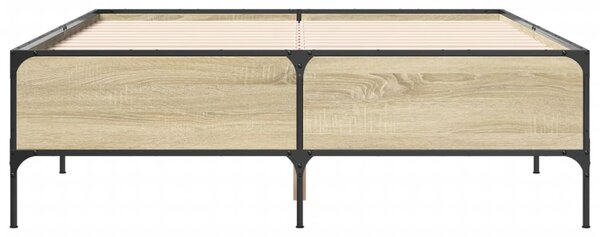 Rám postele dub sonoma 120 x 190 cm kompozitní dřevo a kov 3279818