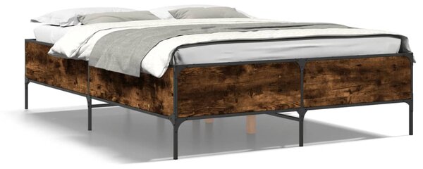 Rám postele kouřový dub 120 x 190 cm kompozitní dřevo a kov 3279819