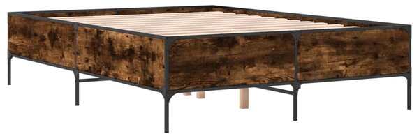 Rám postele kouřový dub 120 x 190 cm kompozitní dřevo a kov 3279819