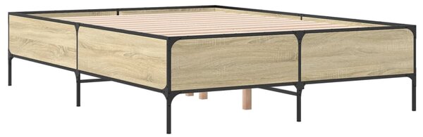 Rám postele dub sonoma 120 x 190 cm kompozitní dřevo a kov 3279818