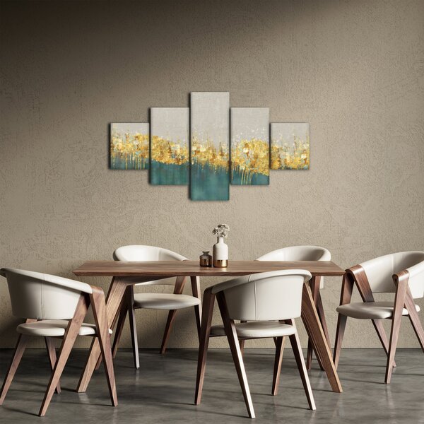 Obraz - Textrura se zlatým dekorem (125x70 cm)