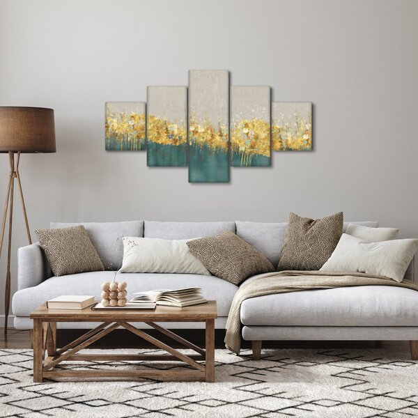 Obraz - Textrura se zlatým dekorem (125x70 cm)