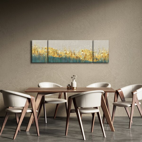 Obraz - Textrura se zlatým dekorem (170x50 cm)