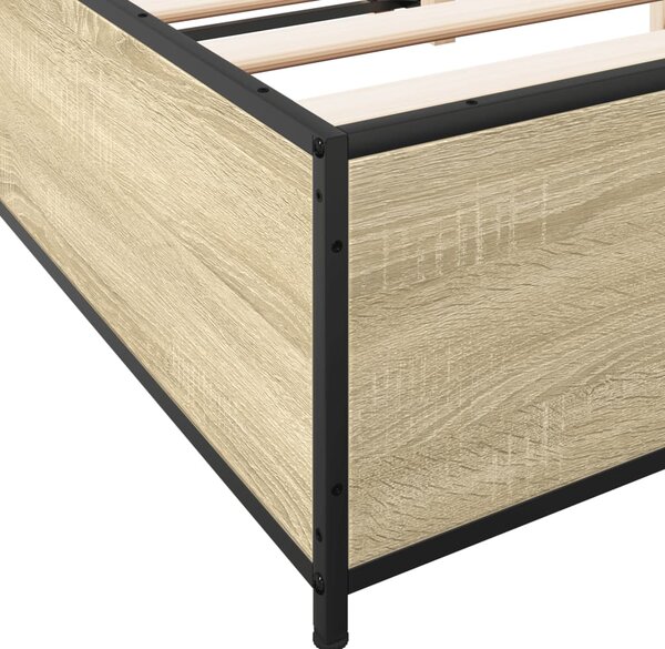 Rám postele dub sonoma 120 x 190 cm kompozitní dřevo a kov 3279863