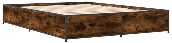 Rám postele kouřový dub 120 x 190 cm kompozitní dřevo a kov 3279864