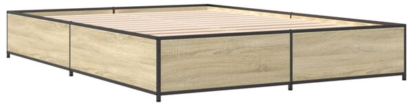 Rám postele dub sonoma 120 x 190 cm kompozitní dřevo a kov 3279863