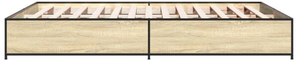 Rám postele dub sonoma 120 x 190 cm kompozitní dřevo a kov 3279863