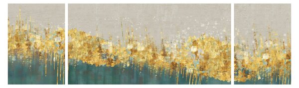 Obraz - Textrura se zlatým dekorem (170x50 cm)