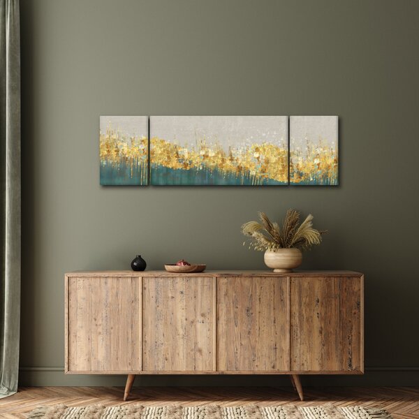 Obraz - Textrura se zlatým dekorem (170x50 cm)