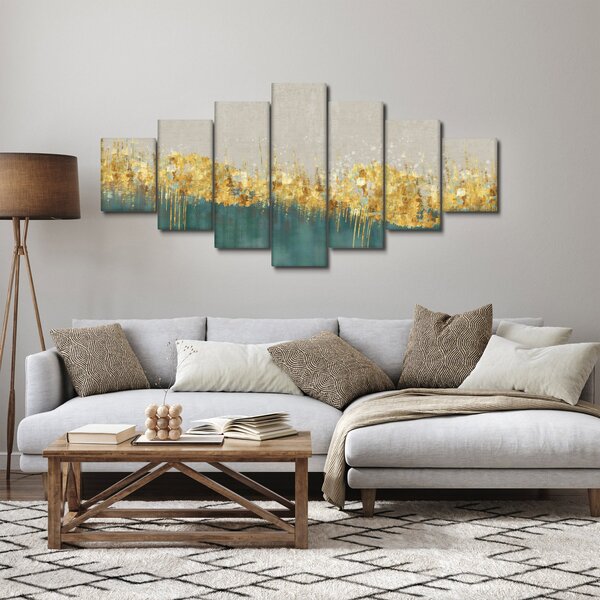 Obraz - Textrura se zlatým dekorem (210x100 cm)