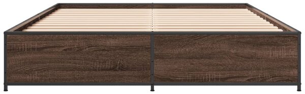 Rám postele hnědý dub 120 x 190 cm kompozitní dřevo a kov 3279866