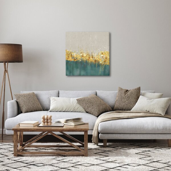 Obraz - Textrura se zlatým dekorem (30x30 cm)