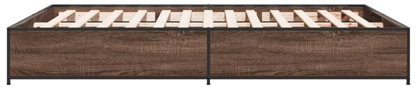 Rám postele hnědý dub 120 x 190 cm kompozitní dřevo a kov 3279866