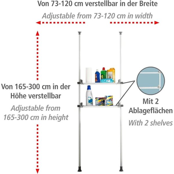 Bílý kovový koupelnový regál 120x300 cm Herkules – Wenko