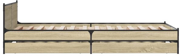Rám postele se zásuvkami dub sonoma 75x190 cm kompozitní dřevo 3279973